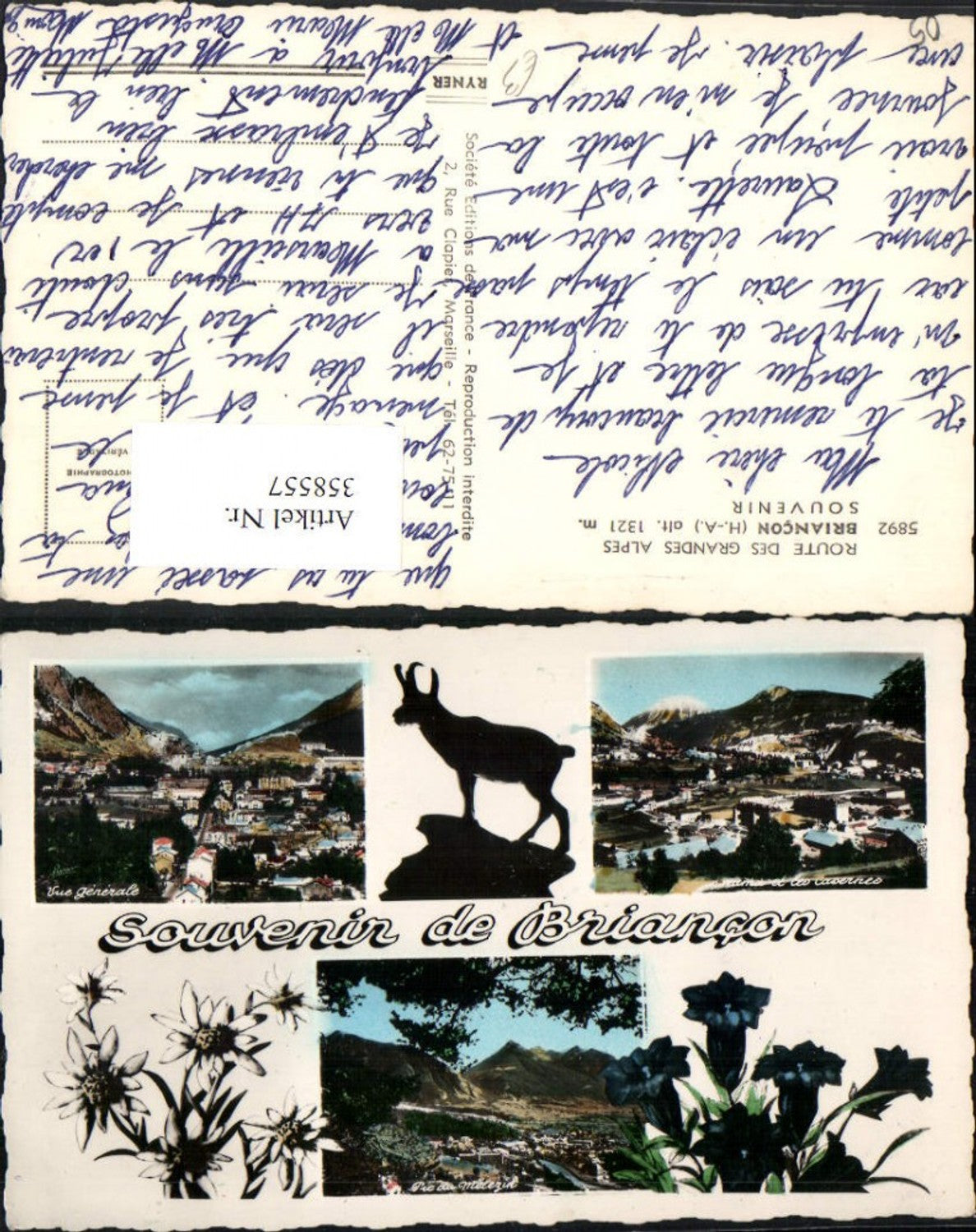 358557,Provence-Alpes-Cote-Azur Hautes-Alpes Braincon Vue generale Totale Gams Mehrbildkarte