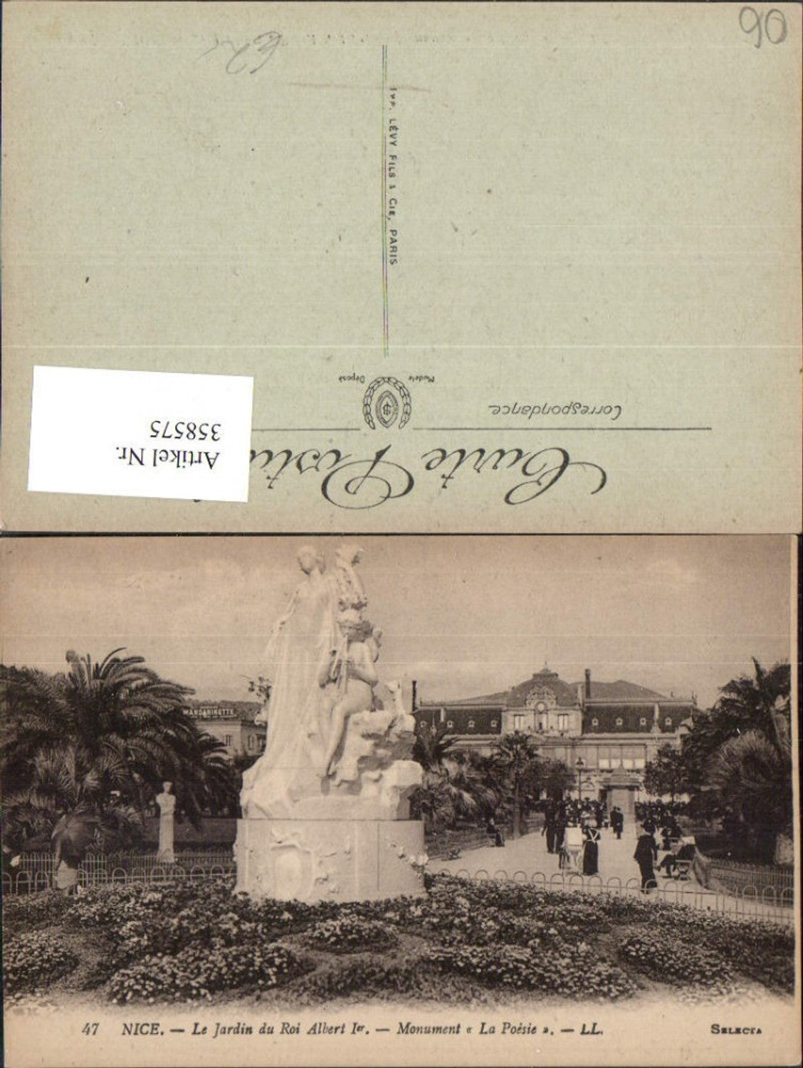 358575,Provence-Alpes-Cote-Azur Alpes-Maritimes Nice Nizza Jardin du Roi Albert Monument La Poesie