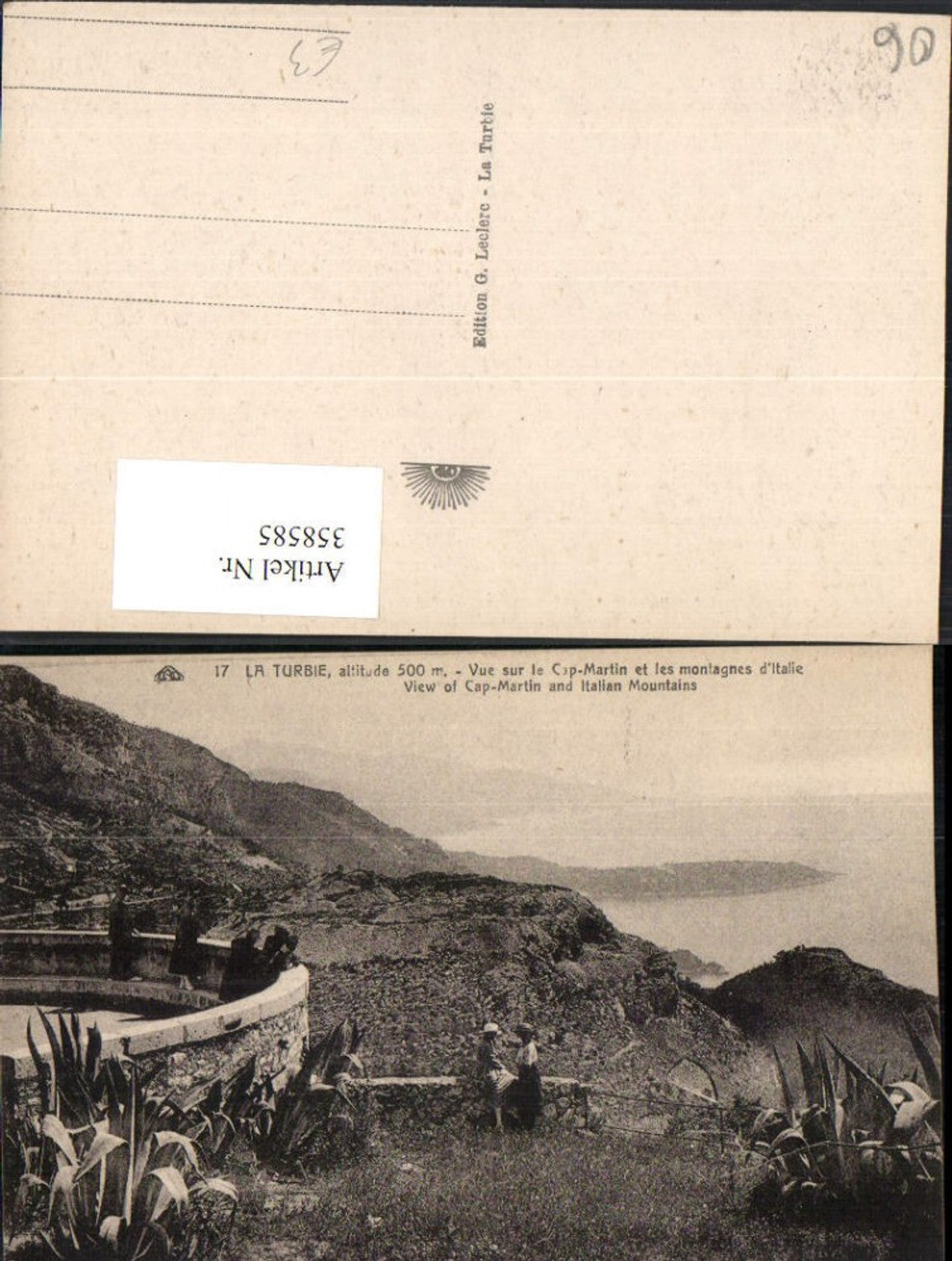 358585,Provence-Alpes-Cote-Azur Alpes-Maritimes La Turbie Vue sur la Cap Martin