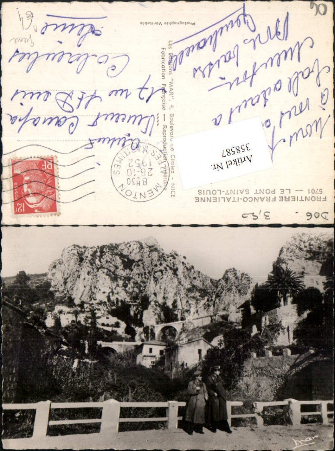 358587,Provence-Alpes-Cote-Azur Alpes-Maritimes Frontiere Grenze Pont Saint-Louis Brücke