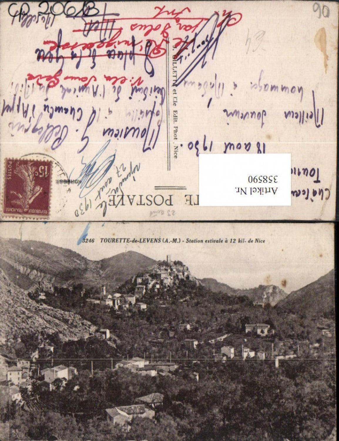 358590,Provence-Alpes-Cote-Azur Alpes-Maritimes Tourette-de-Levens Totale Bergkulisse