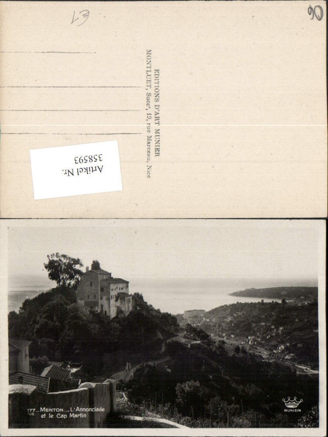 358593,Provence-Alpes-Cote-Azur Alpes-Maritimes Menton Annonciade et le Cap Martin