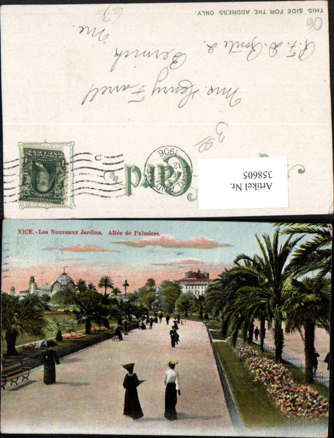 358605,Provence-Alpes-Cote-Azur Alpes-Maritimes Nice Nizza Nouveaux Jardin Allee Palmiers