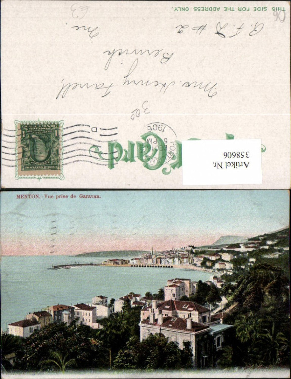 358606,Provence-Alpes-Cote-Azur Alpes-Maritimes Menton Vue prise de Garavan Totale