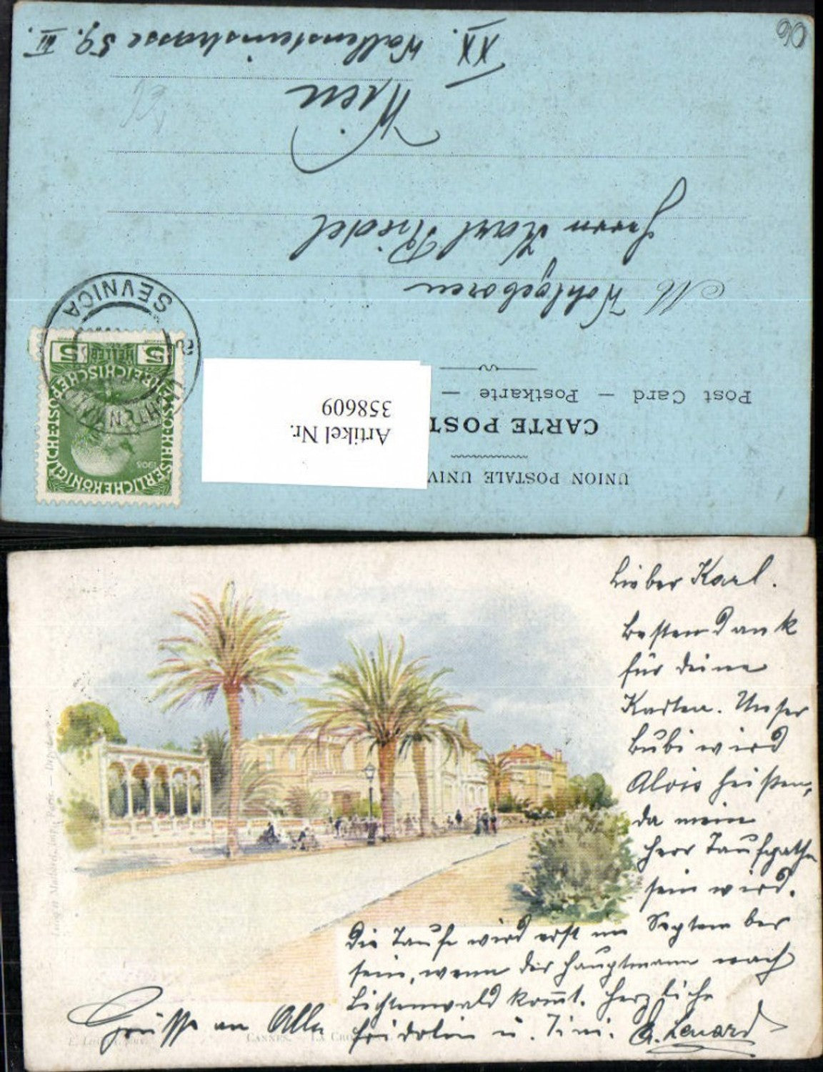 358609,Künstler AK Provence-Alpes-Cote-Azur Alpes-Maritimes Cannes La Croisette Boulevard