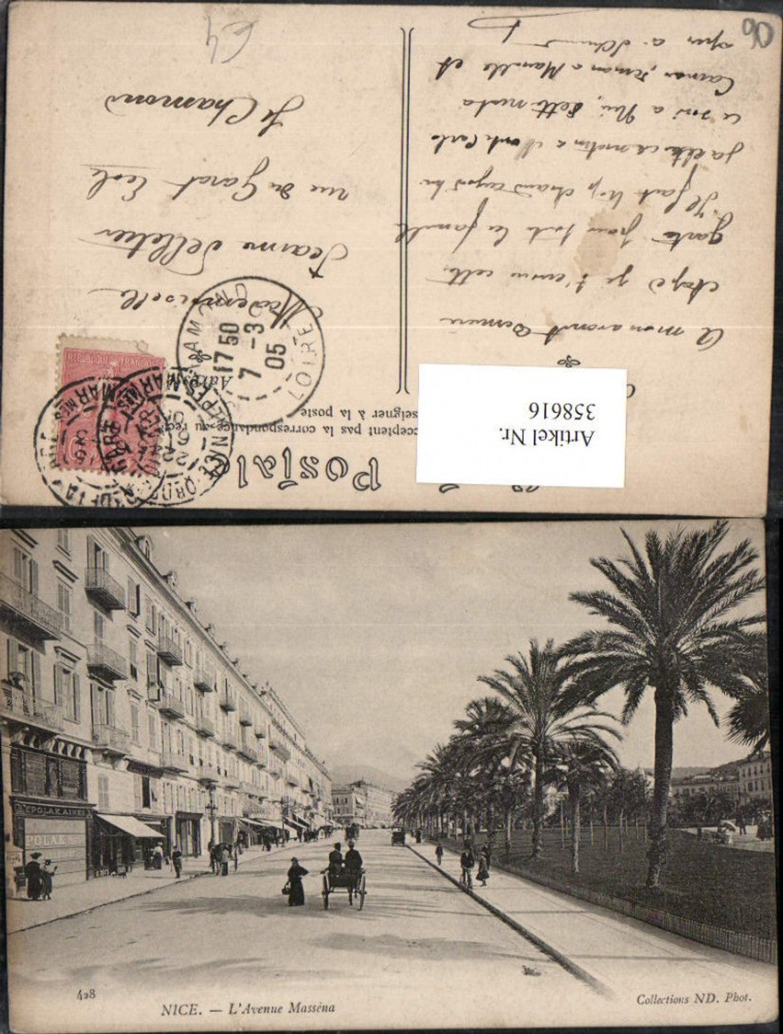 358616,Provence-Alpes-Cote-Azur Alpes-Maritimes Nice Nizza Avenue Massena Straßenansicht