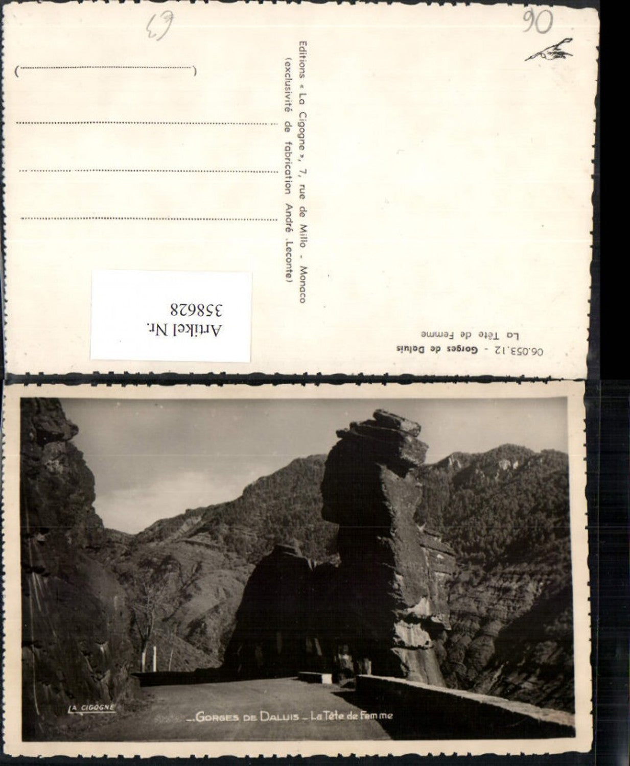 358628,Provence-Alpes-Cote-Azur Alpes-Maritimes Gorges de Aluis La Tete de Femme Straße Felsen