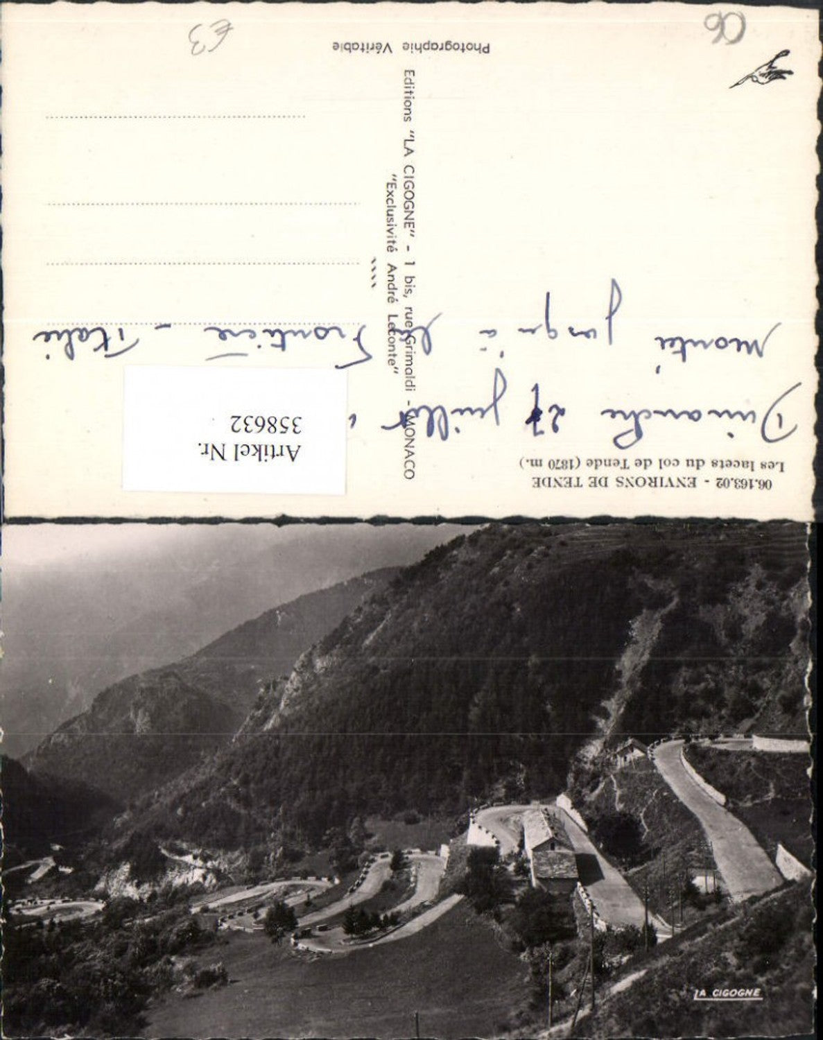 358632,Provence-Alpes-Cote-Azur Alpes-Maritimes Tende Les lacets du col de Tende Straße