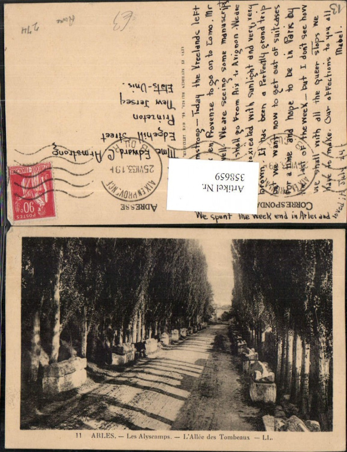 358659,Provence-Alpes-Cote-Azur Bouches-de-Rhone Arles Les Alyscamps Allee des Tombeaux