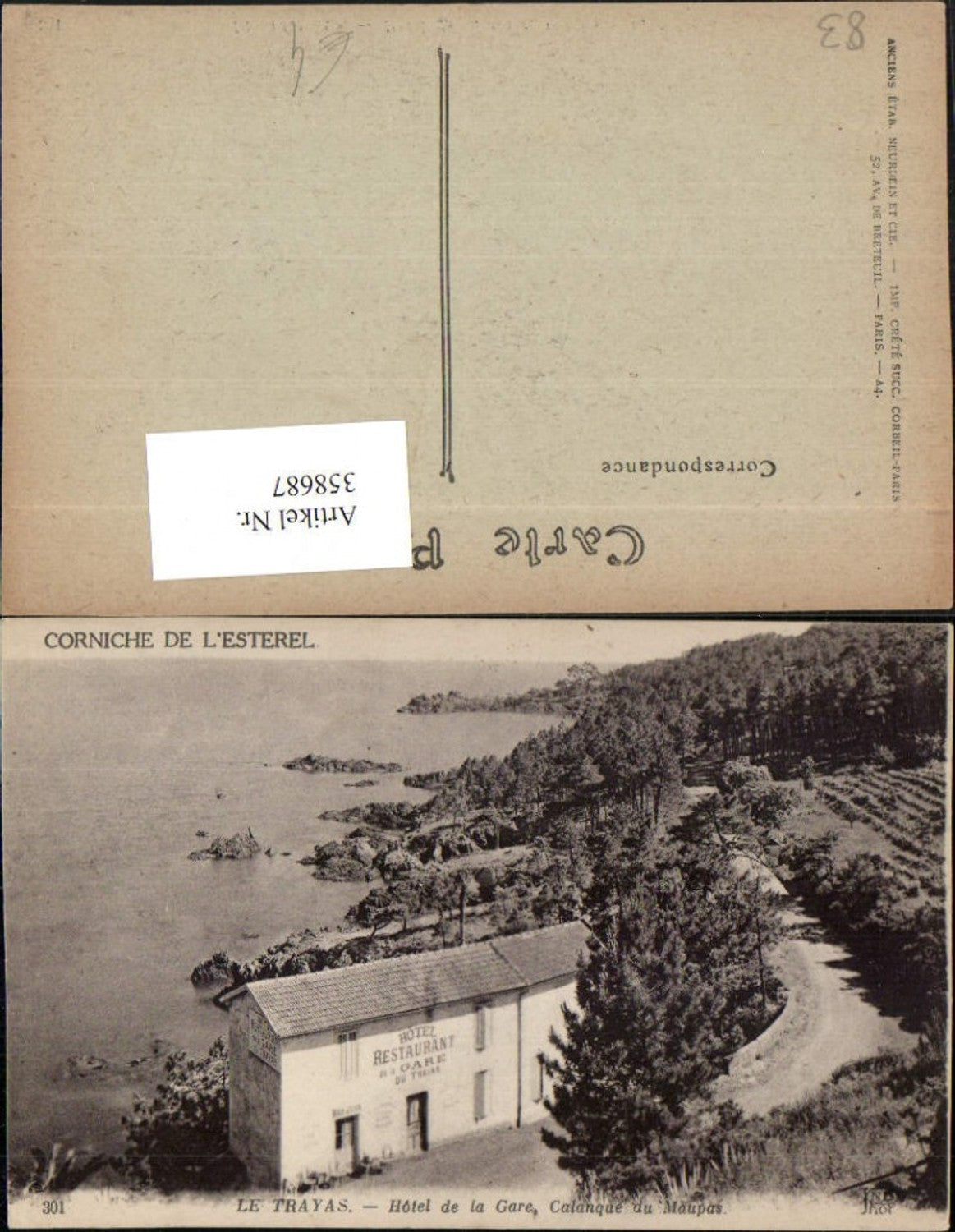 358687,Provence-Alpes-Cote-Azur Var Le Trayas Hotel de la Gare Calanque du Maupas Restaurant