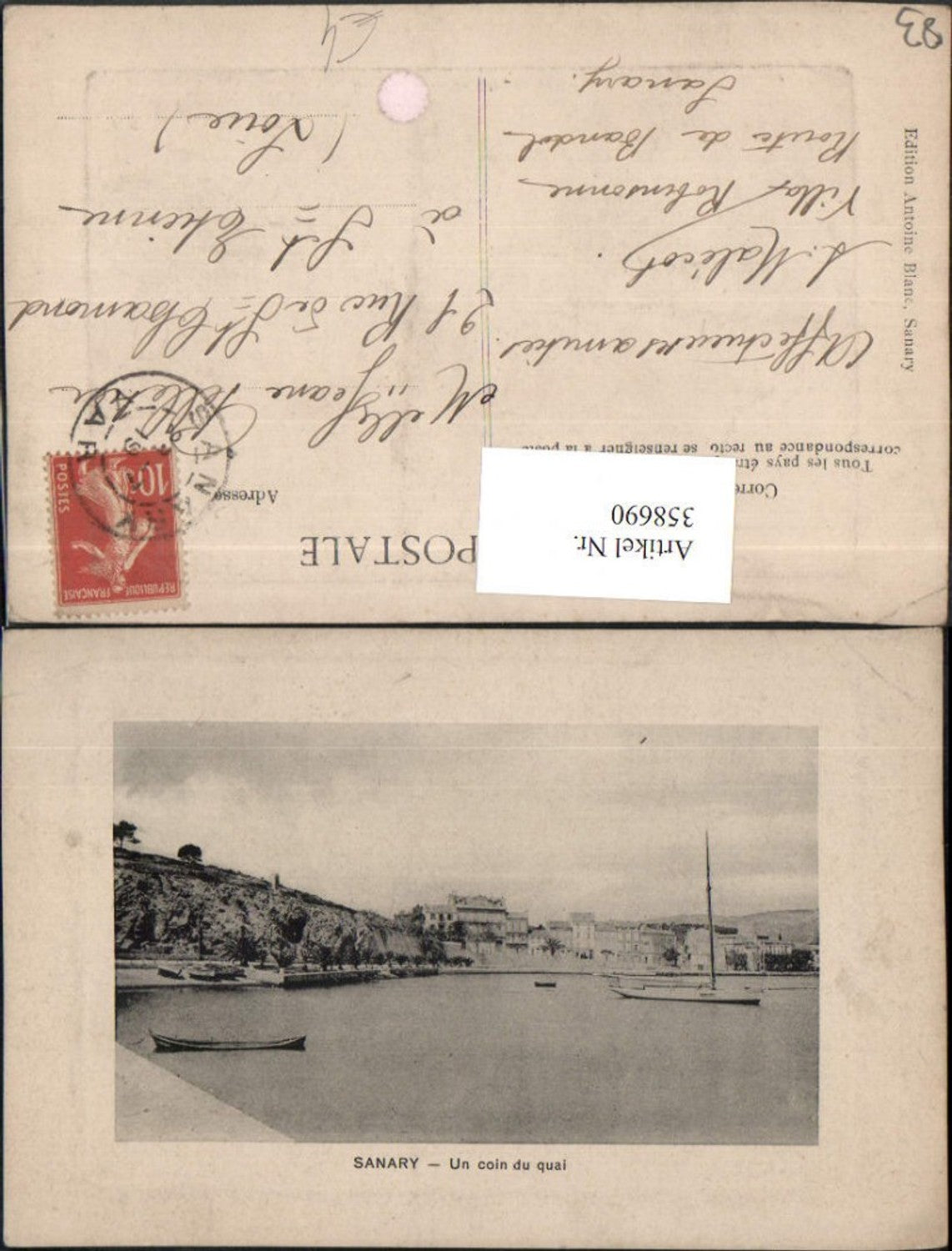 358690,Provence-Alpes-Cote-Azur Var Sanary Un coin du quai Teilansicht Boote