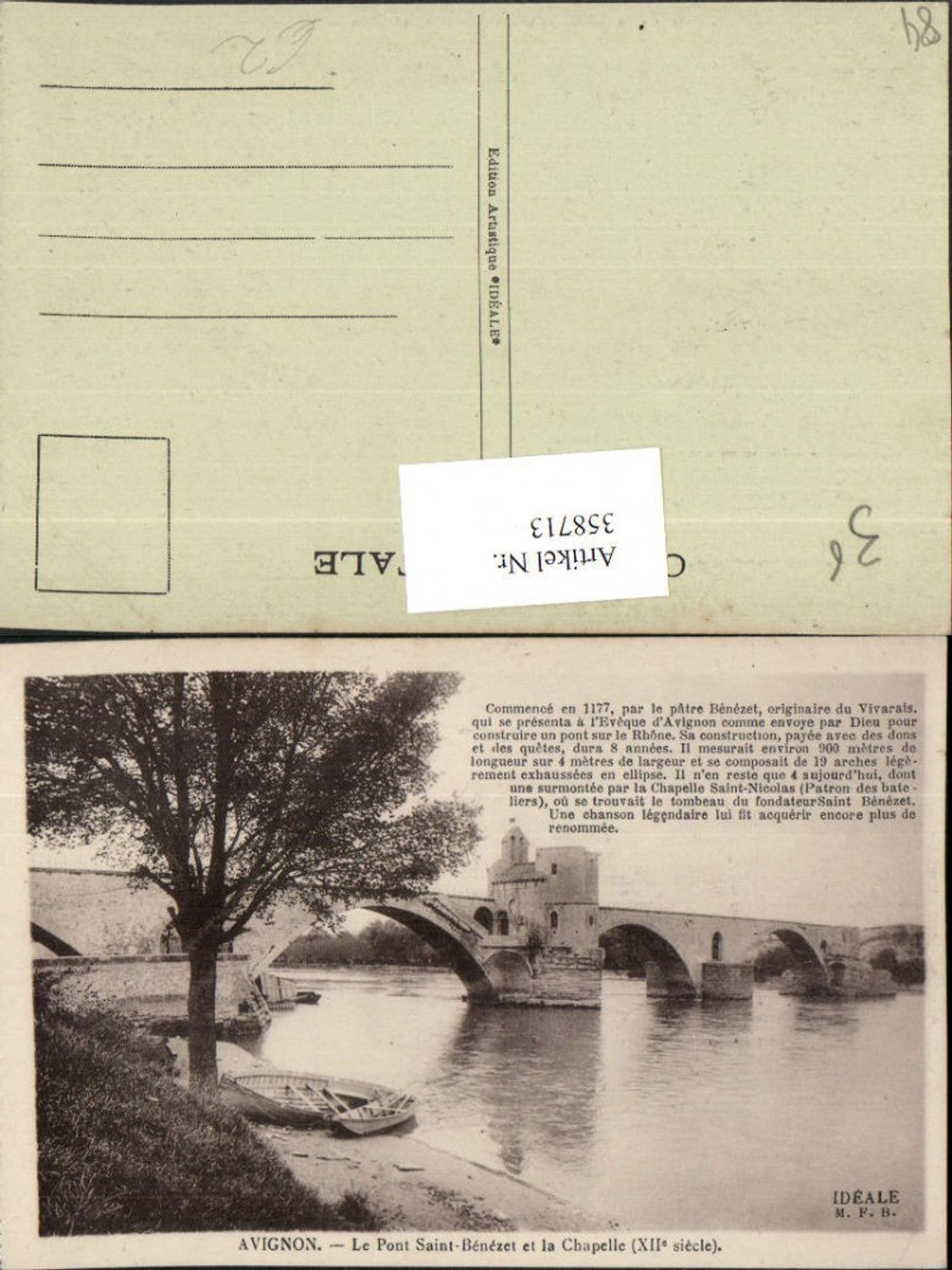 358713,Provence-Alpes-Cote-Azur Vaucluse Avignon Pont Saint-Benezet et la Chapelle Brücke