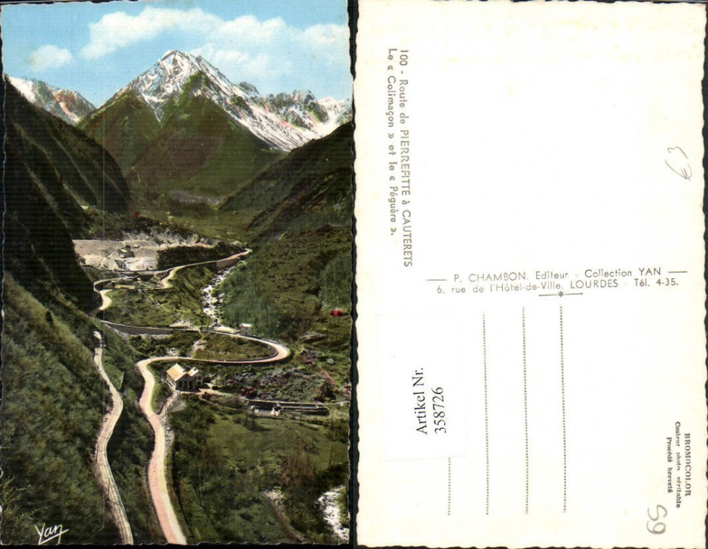 358726,Midi-Pyrenees Hautes-Pyrenees Route de Pierrefitte a Cauterets Bergkulisse