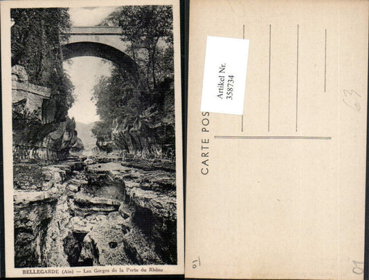 358734,Rhone-Alpes Ain Bellegarde Les Gorges de la Perte du Rhone Brücke
