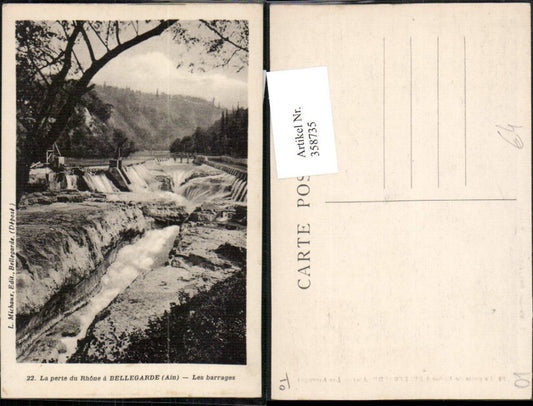 358735,Rhone-Alpes Ain La perte du Rhone a Bellegarde Les barrages Damm Wehr
