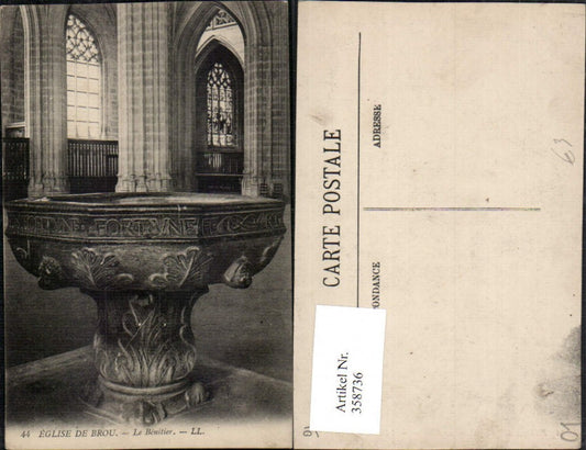 358736,Rhone-Alpes Ain Bourg Eglise de Brou Le Benitier Taufbecken