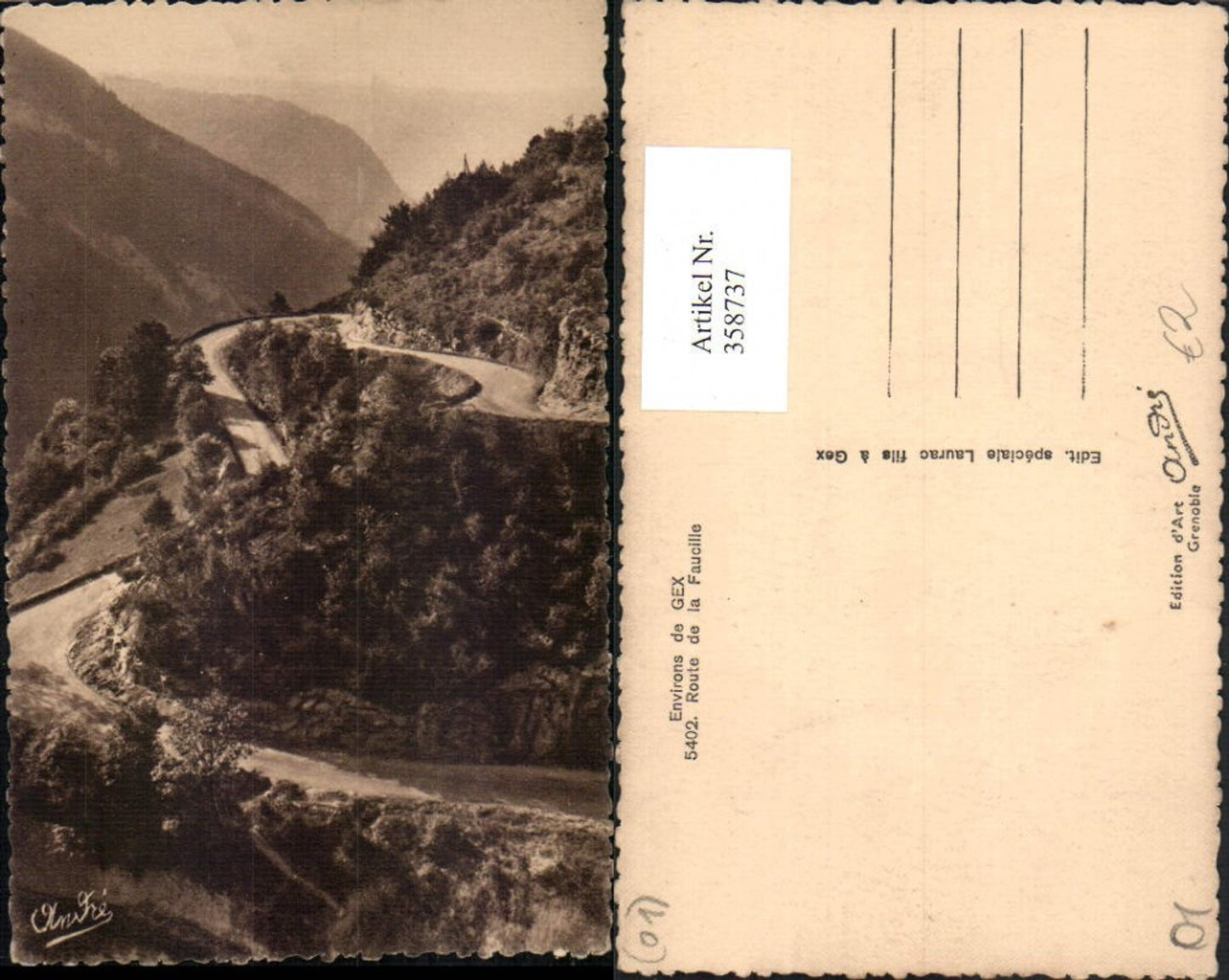 358737,Rhone-Alpes Ain Gex Route de la Faucille Straße