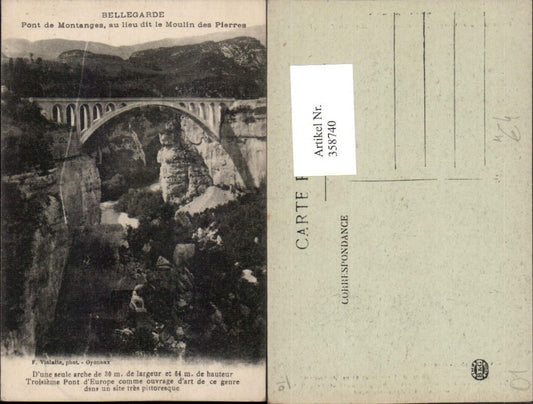 358740,Rhone-Alpes Ain Bellegarde Pont de Montanges au lieu dit le Moulin des Pierres Brücke