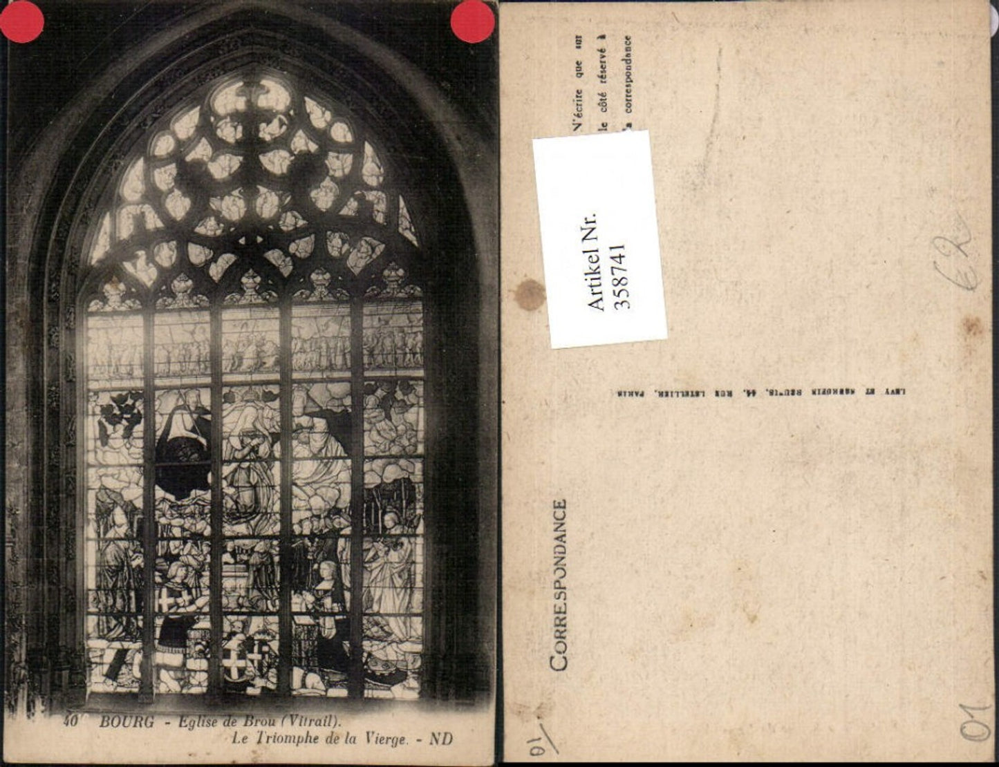 358741,Rhone-Alpes Ain Bourg Eglise de Brou Le Triomphe de la Vierge Kirchenfenster