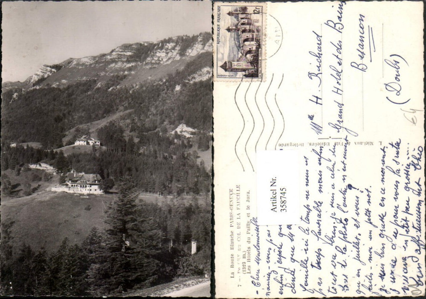 358745,Rhone-Alpes Ain Col de la Faucille Les Hotels du Pailly et le Jura Hotel Tea-Room Bergkulisse