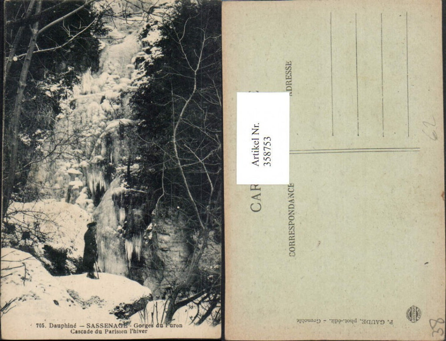 358753,Rhone-Alpes Isere Dauphine Sassenage Gorges du Furon Cascade du Parisien l'hiver Eis