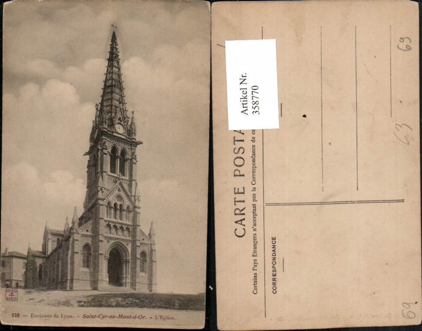 358770,Rhone-Alpes Rhone Lyon Saint-Cyr-au-Mont-d-Or L'Eglise Kirche