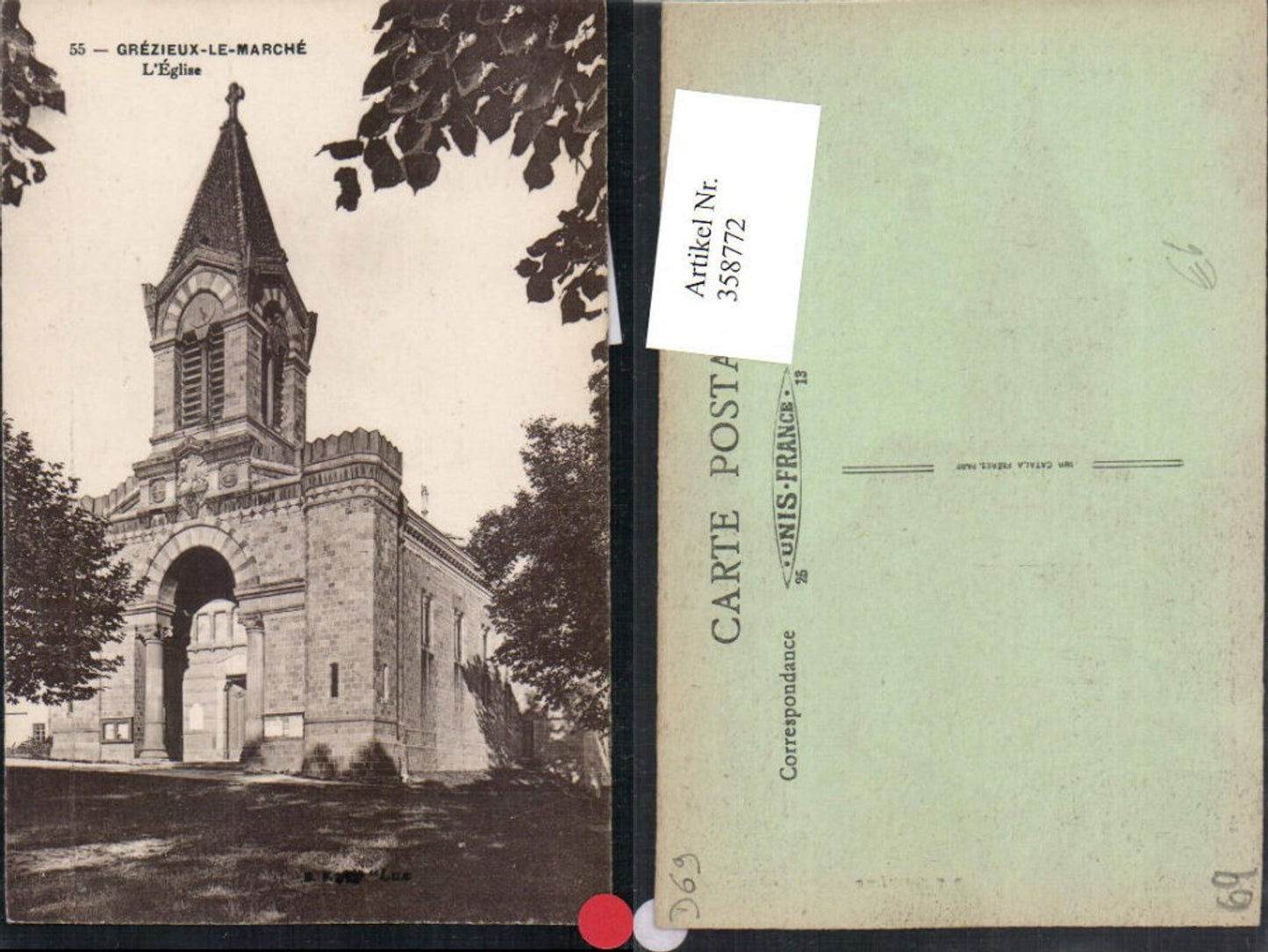 358772,Rhone-Alpes Rhone Grezieux-le-Marche L'Eglise Kirche