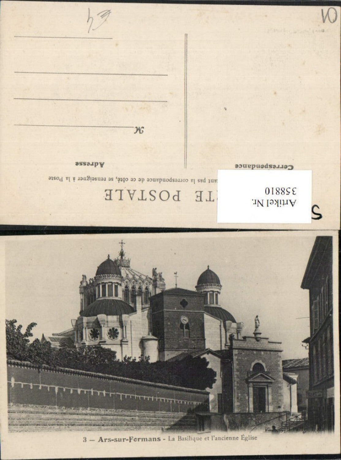 358810,Rhone-Alpes Ain Ars-sur-Formans La Basilique et l'ancienne Eglise Kirche