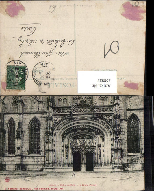 358825,Rhone-Alpes Ain Bourg Eglise de Brou Le Grand Portail Kirchenportal