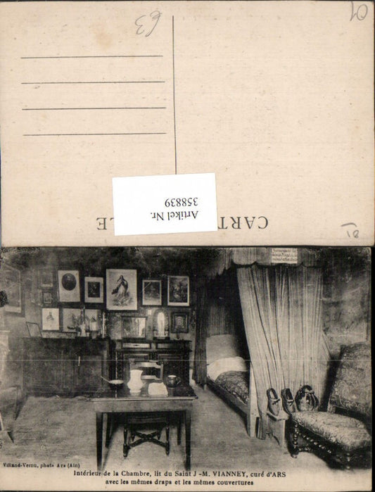 358839,Rhone-Alpes Ain Ars Interieur de la Chambre lit du Saint J-M. Vianney Schlafzimmer