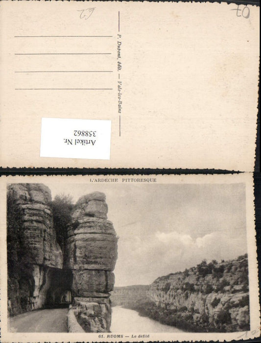 358862,Rhone-Alpes Ardeche Ruoms Le defile Straße Tunnel