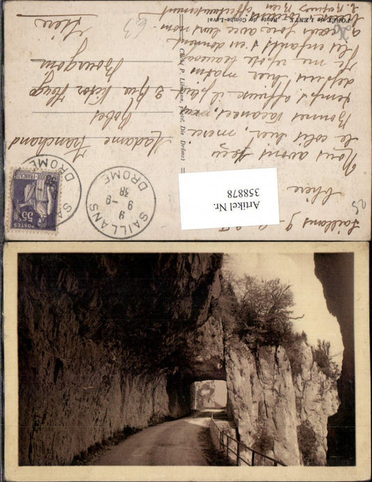 358878,Rhone-Alpes Drome Foret de Lente Route de Combe-Laval Straße Tunnel