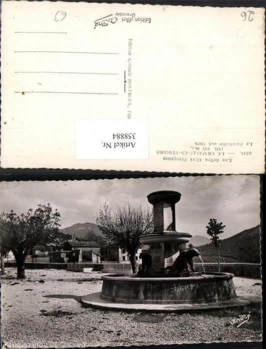 358884,Rhone-Alpes Drome La Chapelle-en-Vercors La Fontaine aux Ours Brunnen
