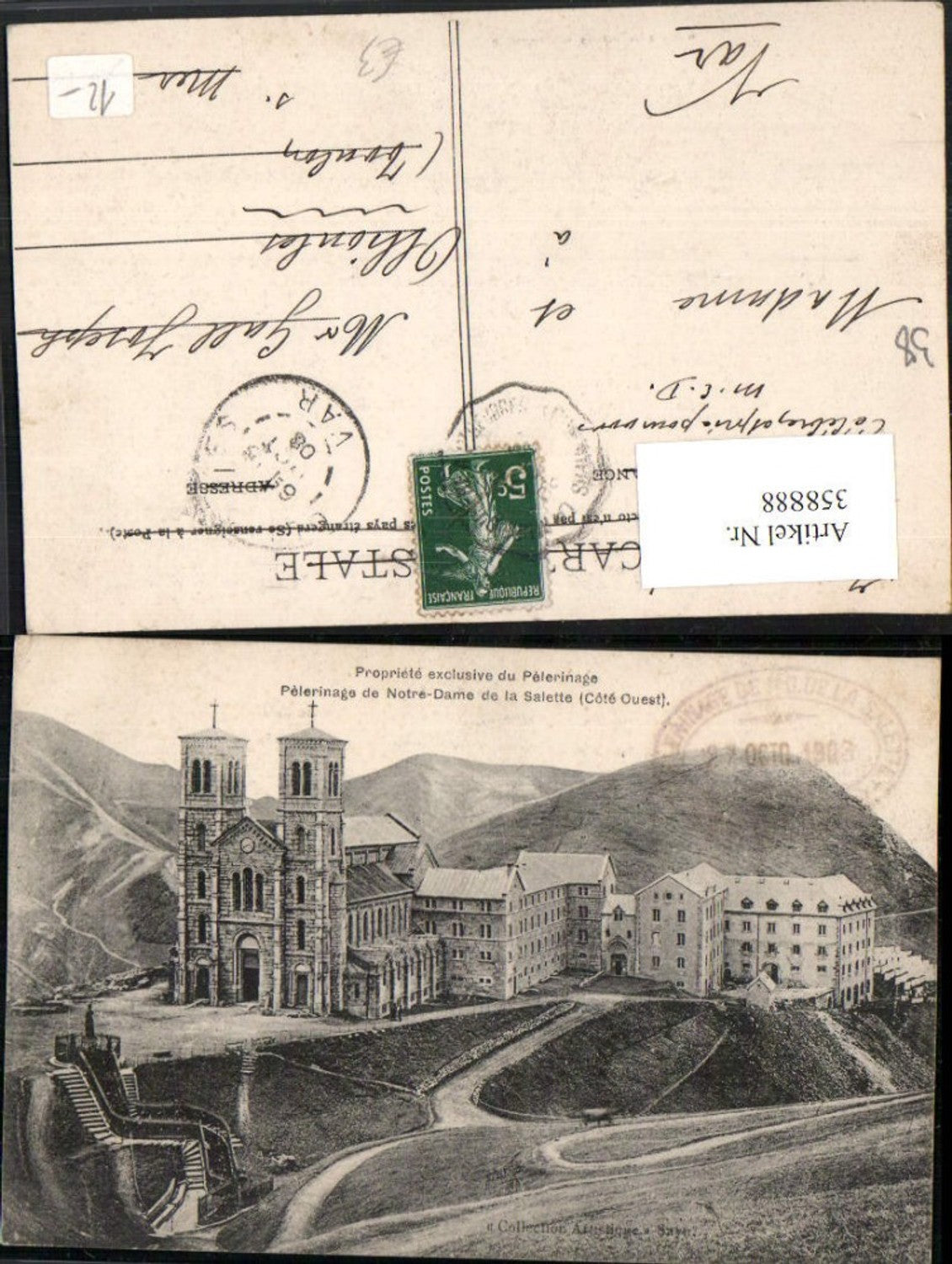 358888,Rhone-Alpes Isere Pelerinage de Notre-Dame de la Salette Kirche Bergkulisse