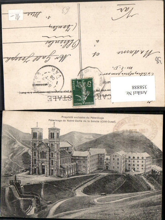 358888,Rhone-Alpes Isere Pelerinage de Notre-Dame de la Salette Kirche Bergkulisse