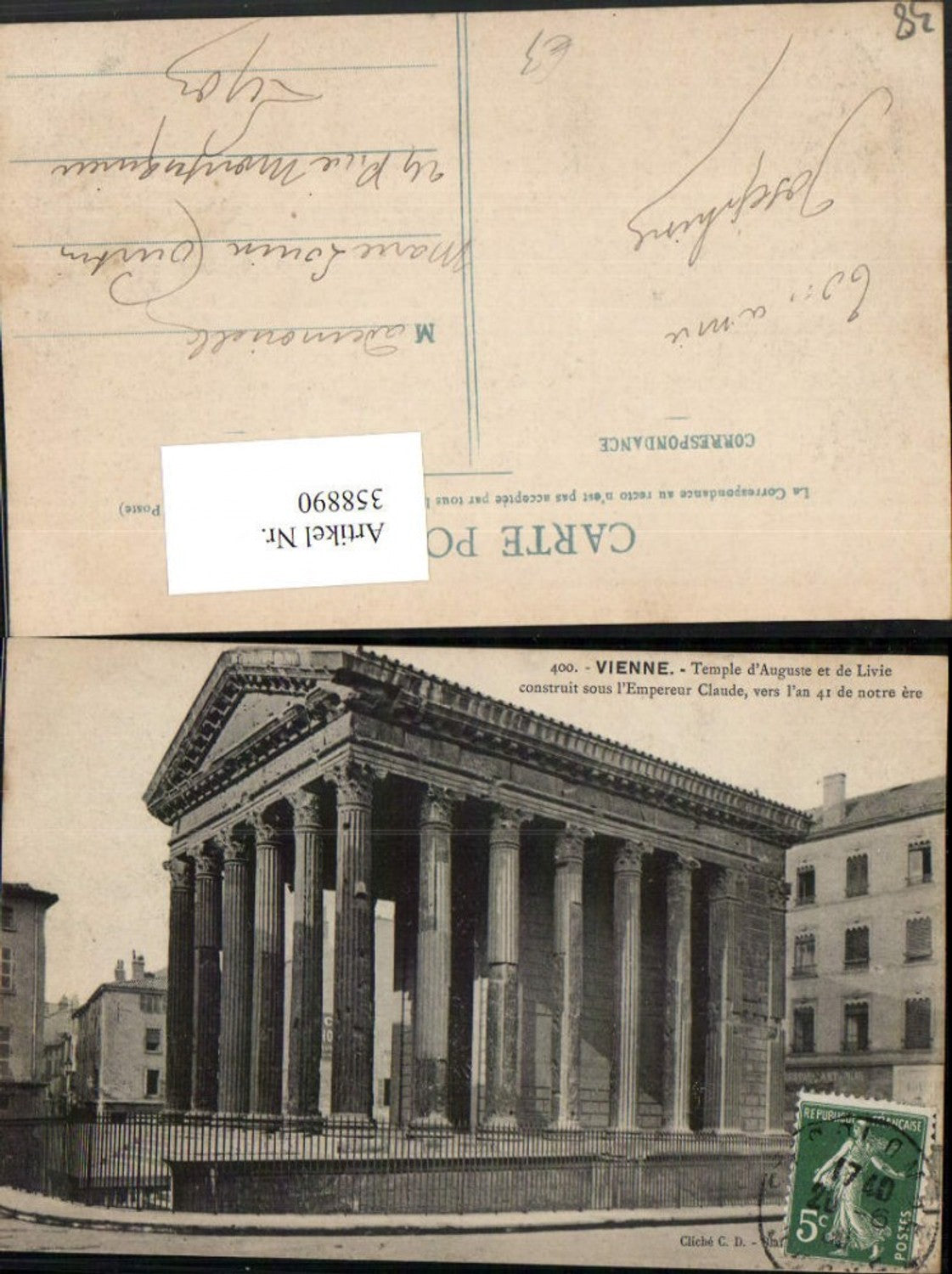 358890,Rhone-Alpes Isere Vienne Temple d'Auguste et de Livie Tempel
