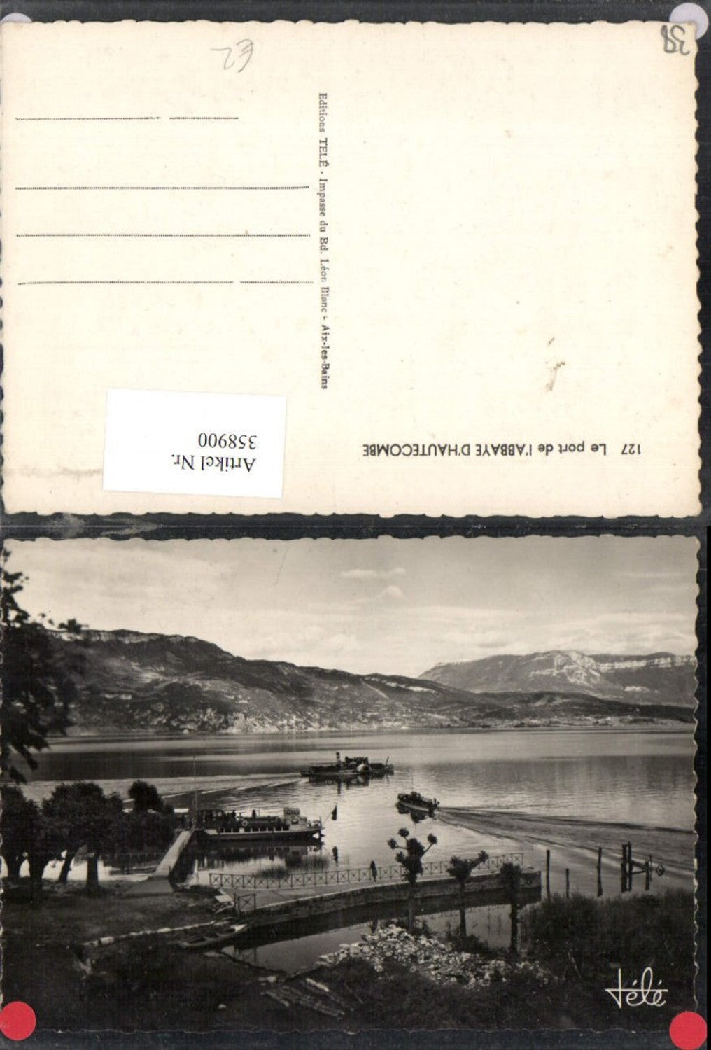 358900,Rhone-Alpes Isere Le port de l'Abbaye d'Hautecombe See Bergkulisse