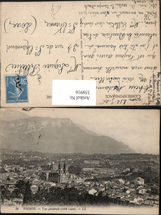 358916,Rhone-Alpes Isere Voiron Vue generale Totale Bergkulisse