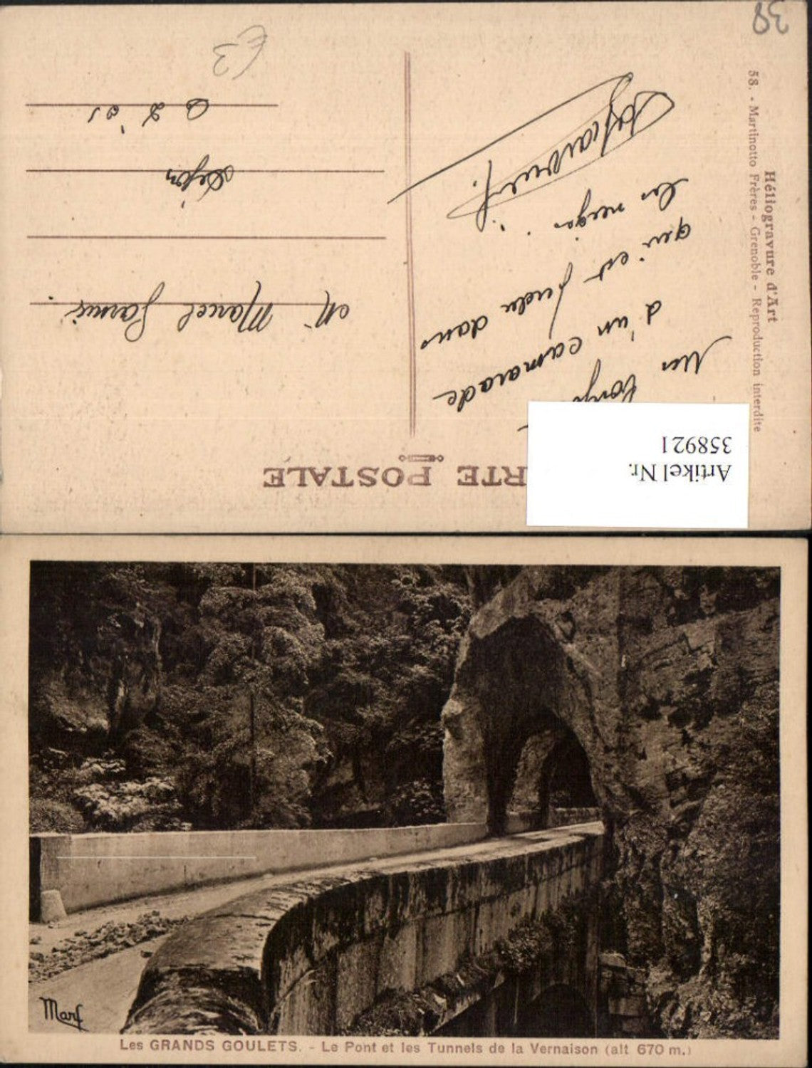 358921,Rhone-Alpes Isere Grands Goulets Pont et Tunnels de la Vernaison Brücke