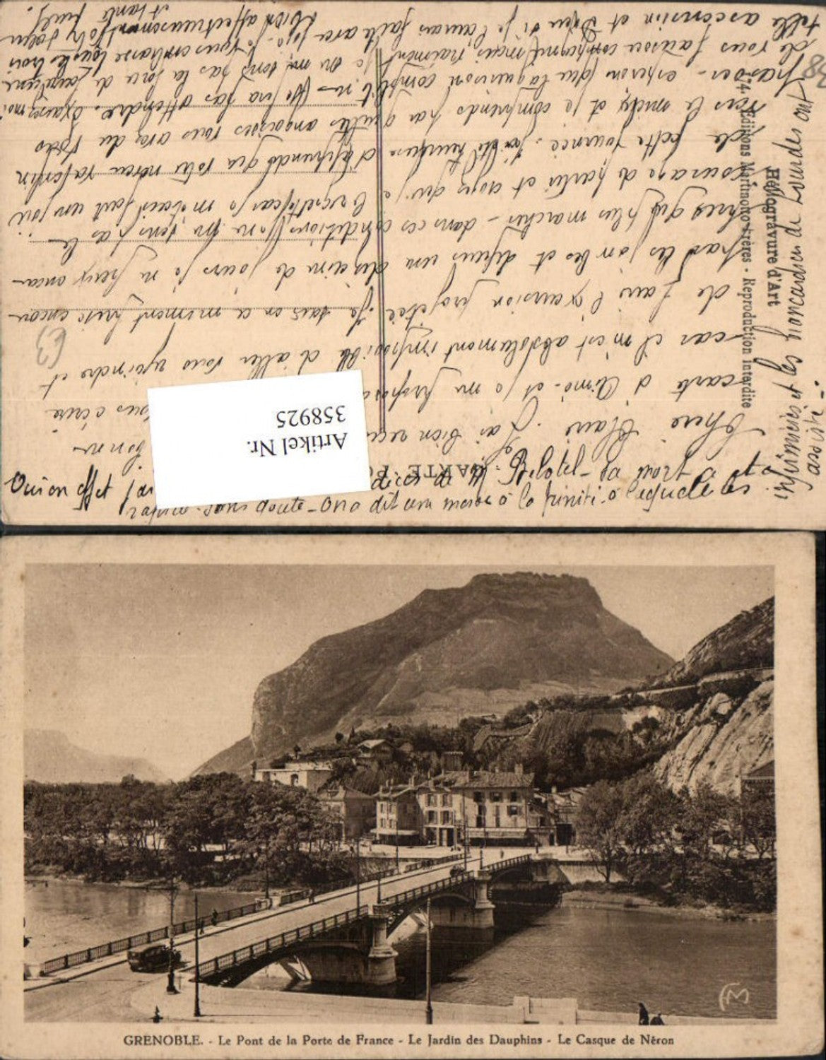 358925,Rhone-Alpes Isere Grenoble Pont de la Porte de France Le Casque de Neron Brücke