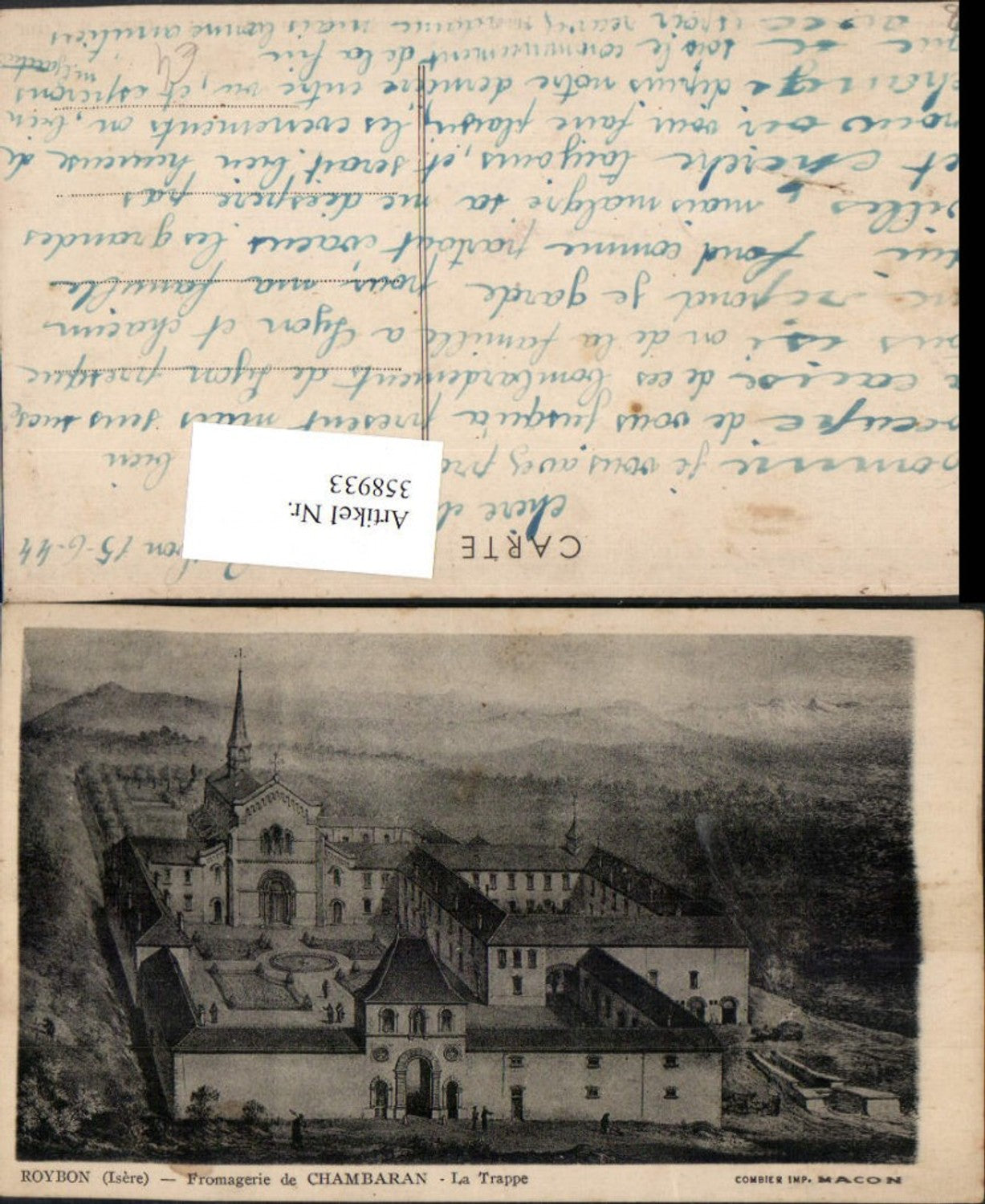 358933,Rhone-Alpes Isere Roybon Fromagerie de Chambaran La Trappe Kloster