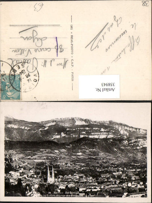 358943,Rhone-Alpes Isere Voiron Vue Generale Totale Bergkulisse