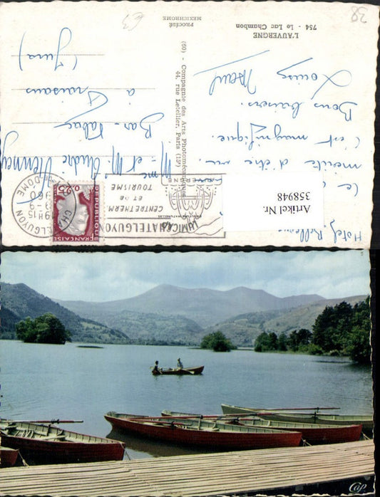 358948,Rhone-Alpes Isere Le Lac Chambon See Ruderboote Bergkulisse