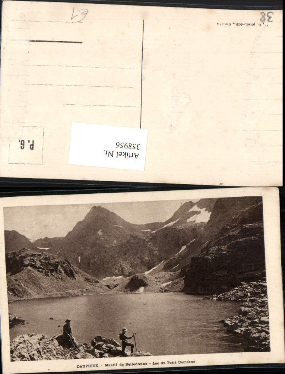 358956,Rhone-Alpes Isere Dauphine Massif de Belledonne Lac du Petit Domenon See Bergkulisse