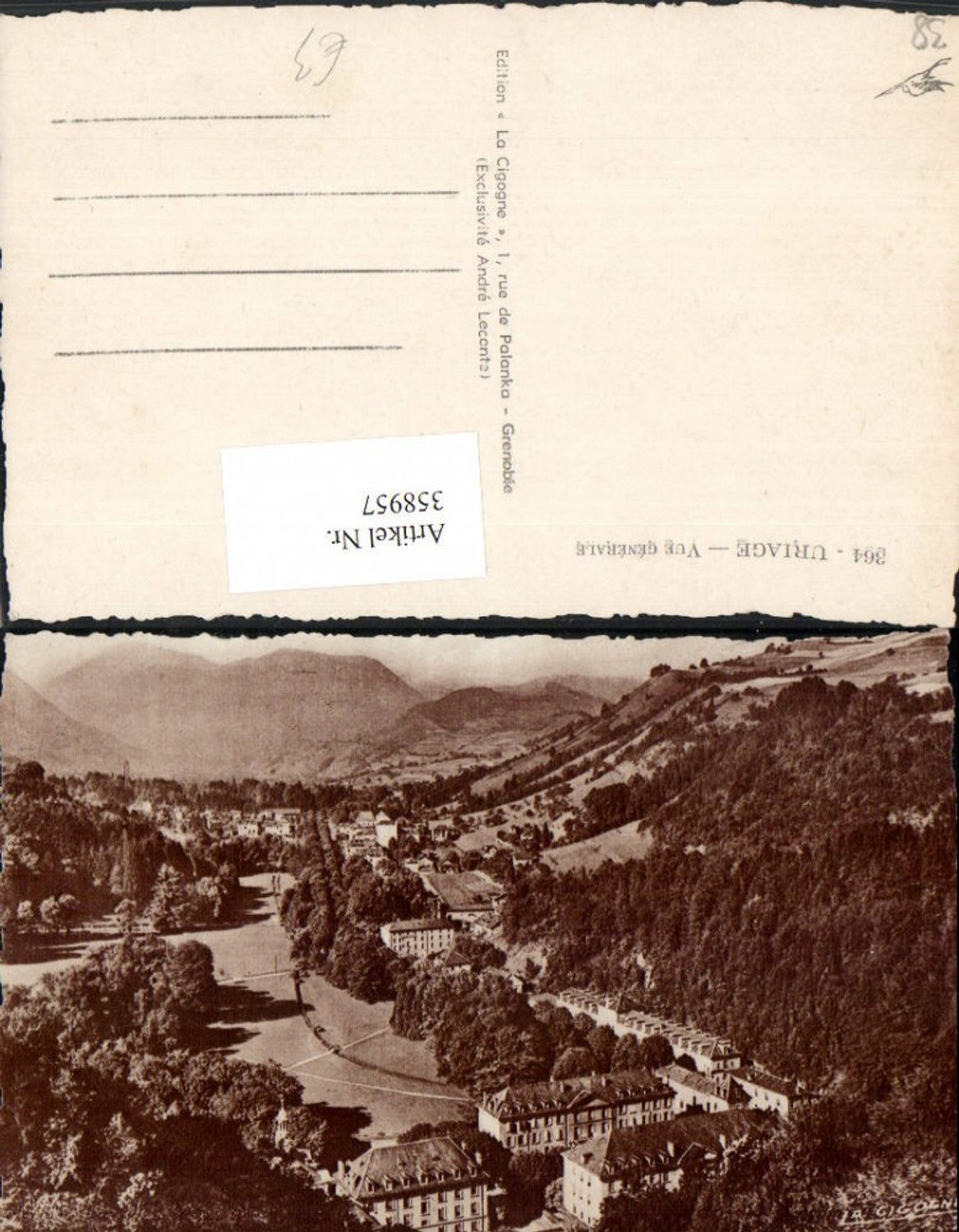 358957,Rhone-Alpes Isere Uriage Vue Generale Totale