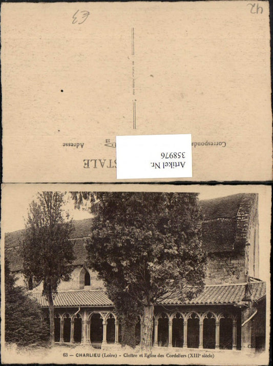 358976,Rhone-Alpes Loire Charlieu Cloitre et Eglise des Cordeliers Kloster