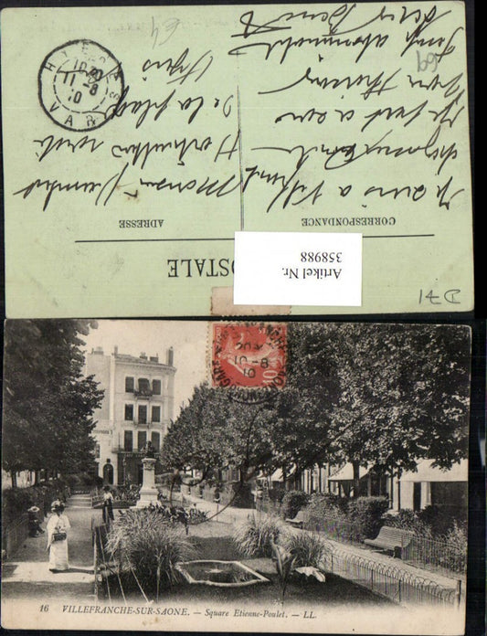 358988,Rhone-Alpes Rhone Villefranche-sur-Saone Square Etienne-Pulet Denkmal Büste