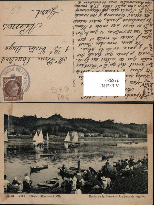 358989,Rhone-Alpes Rhone Villefranche-sur-Saone Un jour de regates Regatta Boote