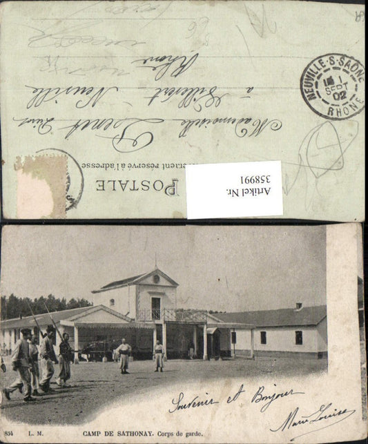 358991,Rhone-Alpes Rhone Camp de Sathonay Corps de garde Lager Soldaten
