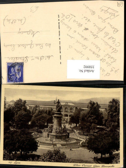 358992,Rhone-Alpes Rhone Lyon Place Carnot Gare Perrache Monument Bahnhof